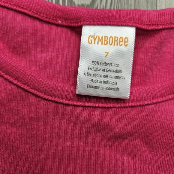 Gymboree Girl's Pink Tshirt Size 7 NEW French Bulldog Wearing Backpack - Picture 2 of 5